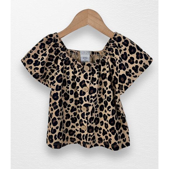 Rachel Zoe Flutter Sleeve Leopard Top, Size 5/6 - Picture 5 of 6